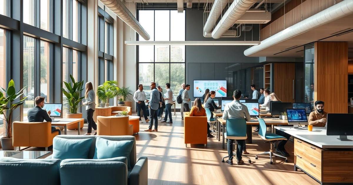 "Les espaces de coworking hybrides en 2024 : quand le bureau traditionnel rencontre l'innovation digitale"